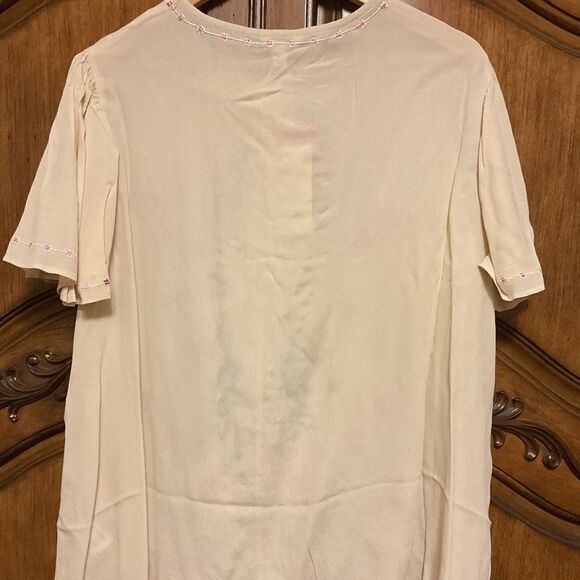 NWT Monsoon TOBY embroidered top in sustainable viscose ivory SIZE US XL - Picture 13 of 14